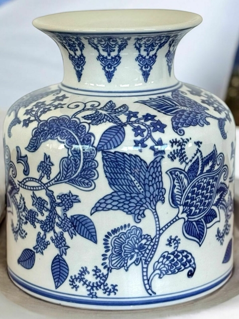 Porcelana - Potiche boca ancha chico 20cm