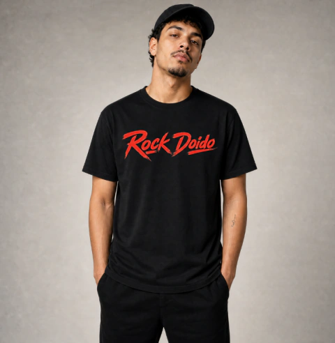Camiseta estampa "Rock doido"
