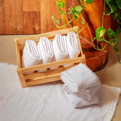 Pano de Limpeza Dia a Dia Duplo Branco - 100% Algodão 45x72cm - Engoma Textil