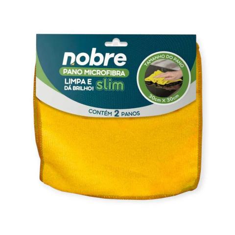 Pano de Microfibra (30x30cm) c/2un Amarelo Slim Nobre
