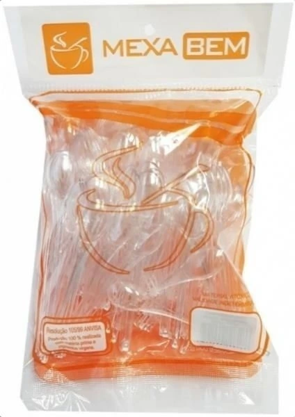 Colher plastica p/ cafe c/200 un Mexa Bem