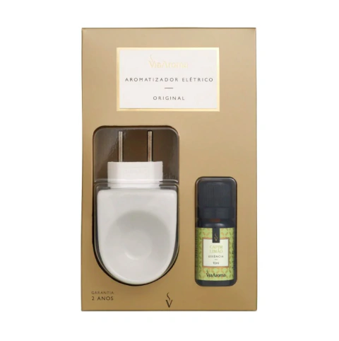 Aromatizador Elétrico Original Via Aroma com Essência Capim Limão 10ml