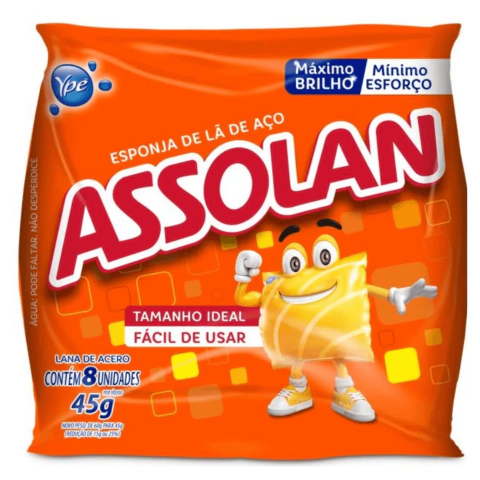 La de Aço Assolan Pacote c/ 8un