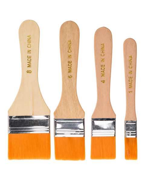 Set de 4 Brochas Planas Artísticas