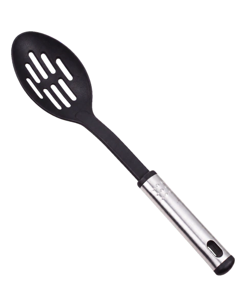 Cuchara Ranurada de Nylon con Mango Tubular