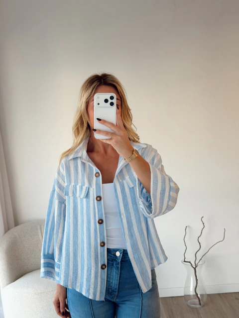 CAMISA RAYA FALSO BOLSILLO