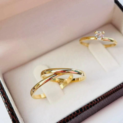 Alianças Classic Casamento e Noivado em Ouro 18K