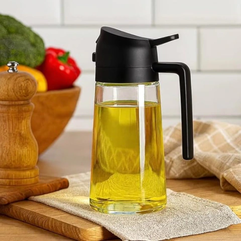 Galheteiro Pulverizador Borrifador 2 em 1 de Óleo e Azeite de Cozinha - 470ml