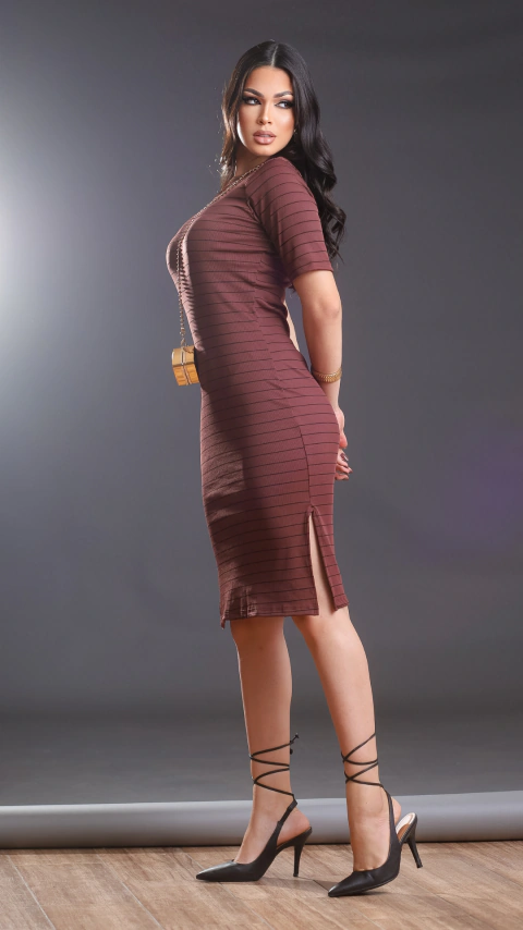 VESTIDO CANELADO
