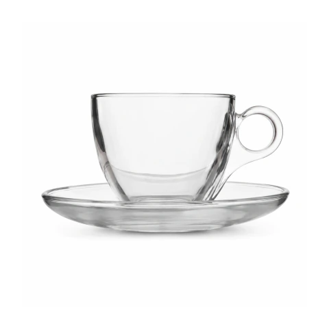 Set x6 Tazas de Café con Plato de Vidrio 80 cc (12 Piezas) – Pocillos Espresso