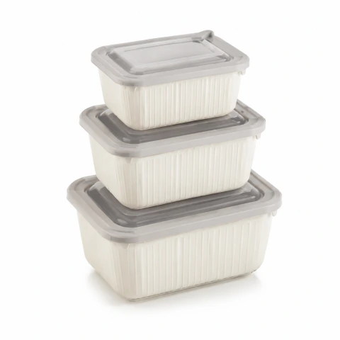 Contenedores Herméticos Rectangulares Apilables x3 Piezas – Conservación de Alimentos