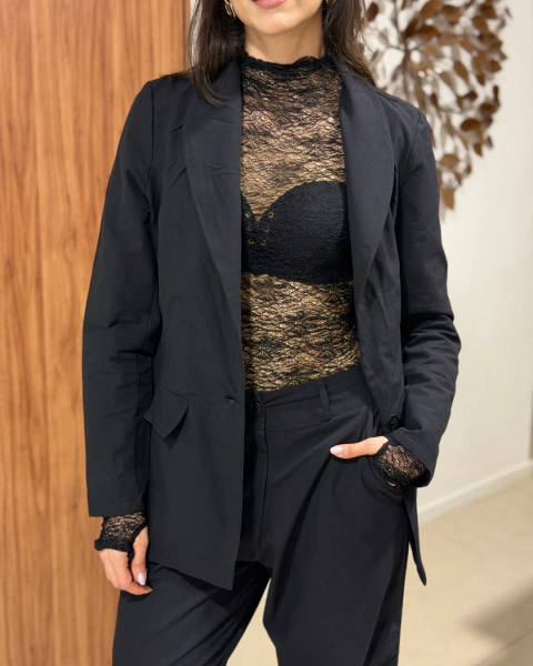 Conjunto blazer Max e calça pantalona preto