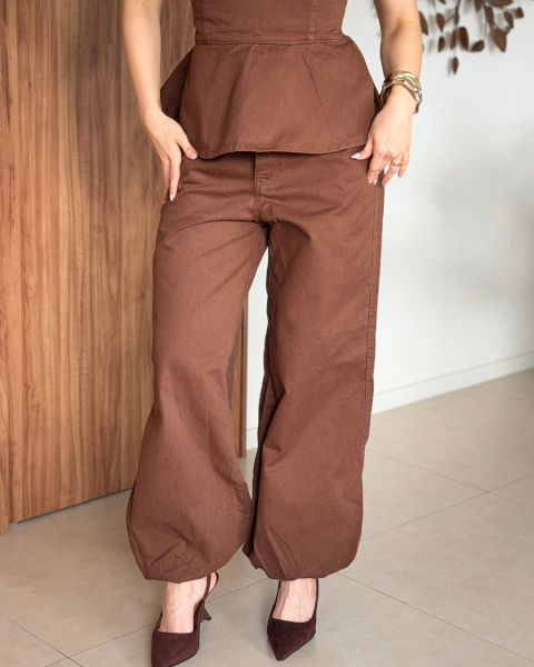 Calça jeans Aladdin marrom