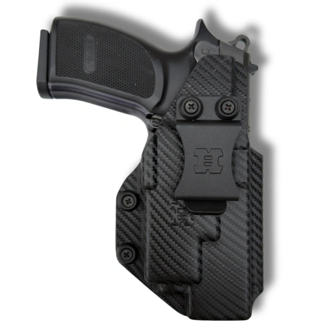 Pistolera Interior derecha en Kydex CARBON FIBER c/laser/linterna Grande/ Chica