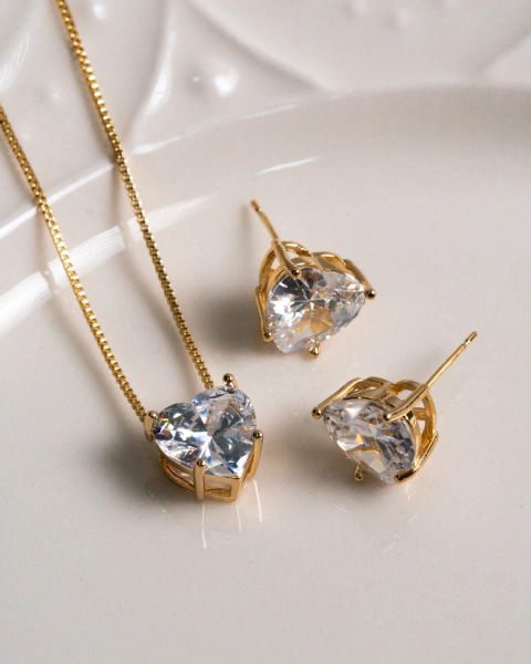 Conjunto Coração Cristal