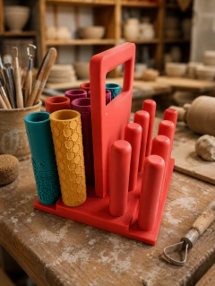 Suporte para 16 Rolos de Textura de Cerâmica
