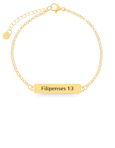 Pulseira Frases Personalizada - Banhada a Ouro 18k