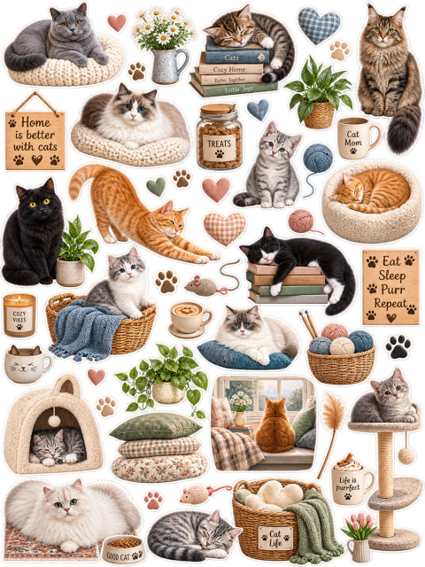 Gatos 019 - DTF Têxtil