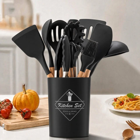 KIT 12 Peças de Utensílios Para Cozinha em Silicone - OFERTA LIMITADA!
