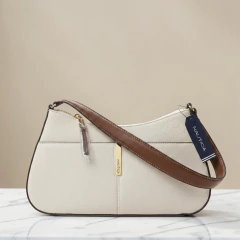 Bolsa Nautica Ombro Bicolor Off White e Caramelo