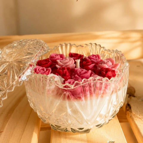 Vela en Caramelera XL – Diseño Jardín de Flores