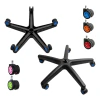 Base Gamer Universal Ultra Reforçada para Cadeira, Estrela de Aço com Capa PP, Rodízios Automotivos, Suporta 150kg, Azul/Verde/Rosa/Laranja/Vermelho/Preto (Preto)