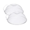 Kit 2 Tampas Protetoras para Micro-ondas 25cm – Cúpula Anti-Respingos com Válvula de Vapor, Tampa Plástica Transparente com Alça