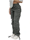 Calça cargo feminina cintura alta casual calça de trabalho folgada perna larga Y2K streetwear com bolsos na internet