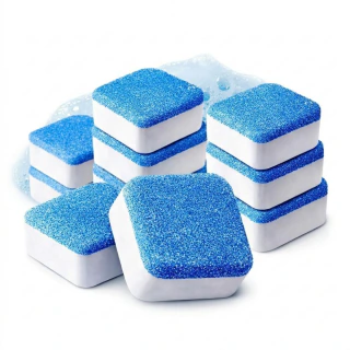 Kit com 24 Pastilha Limpa Máquina de Lavar Roupa e Lava-Louças Efervescente – Desincrustante Remove Mau Odor, Resíduos e Gordura Interna – Limpeza Profunda para Lavadoras e Lava Louças (24)