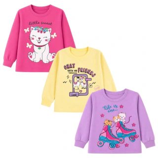 Kit 3 Blusas De Moletom Infantil Menina Inverno Feminino Frio Premium Quentinho Roupa Criança Peluciado - 1 A 8 Anos