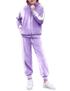 Zaclotre Conjunto de 2 peças de agasalho de veludo com zíper e calça de moletom jogger outono inverno para meninas - Castor Bezerra
