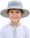 HONGTEYA Chapéu de sol infantil FPS 50+ chapéu balde de verão infantil safári de pesca ao ar livre para meninos meninas de 2 a 13 anos