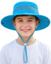 Imagem do HONGTEYA Chapéu de sol infantil FPS 50+ chapéu balde de verão infantil safári de pesca ao ar livre para meninos meninas de 2 a 13 anos