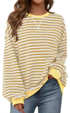 PRETTYGARDEN Moletom feminino listrado grande, gola redonda, manga comprida, casual, solto, roupas Y2K - comprar online