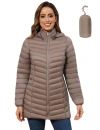 ROYAL MATRIX Jaqueta feminina acolchoada acolchoada leve para o inverno com capuz removível