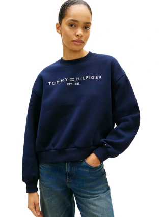 Blusa de moletom Medium Weight Crew Neck Sweatshirt Pullover With Logo Tommy HilfigerFeminino