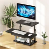 Suporte para Mesa de Computador,Suporte de Monitor, Ajustável em Altura para Uso em Pé, Ideal para Escritório Ergonômico, Preto