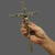Crucifixo de Metal Aço Inox Dourado Parede Elegante 25 Cm - Artigos Religiosos Católicos | Loja Católica | Presentes e Lembranças