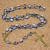 Terço Murano Azul / Branco 6Mm - Folh. Ouro - comprar online