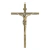 Crucifixo de Metal Aço Inox Dourado Parede Elegante 25 Cm