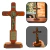 Crucifixo Medalha de São Bento Mesa Parede Madeira Demolição 26 cm