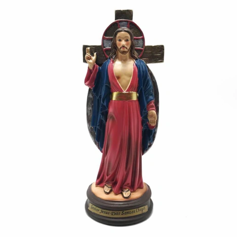 Imagem Santas Chagas De Jesus Resina Tradicional 21 Cm