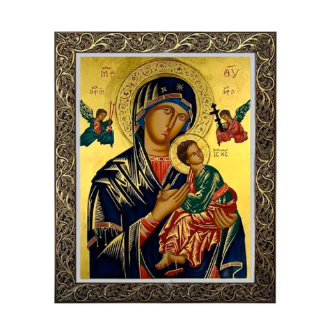 Quadro Nossa Senhora do Perpétuo Socorro Moldura Luxo 75 cm x 55 cm