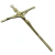 Crucifixo Medalha de São Bento Metal Aço Inox Dourado 19 cm - loja online