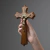 Crucifixo De Parede Em Madeira Moldado Imbuia Ouro Velho 25 Cm - Artigos Religiosos Católicos | Loja Católica | Presentes e Lembranças