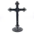 Crucifixo de Mesa Medalha de São Bento Metal Prata Velha 25 cm na internet