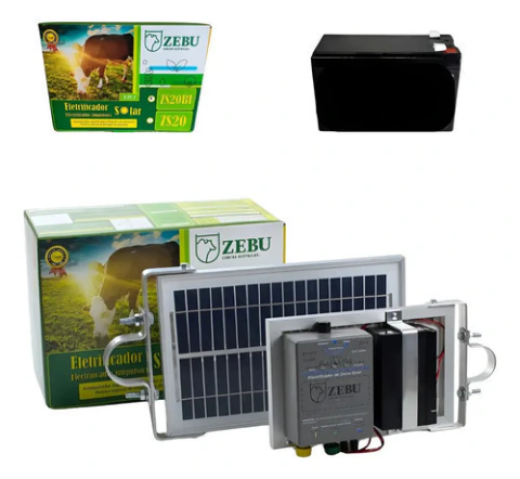 Eletrificador De Cerca Elétrica Solar 35km Zebu Bateria Autônomo 12v