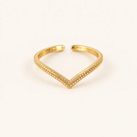 Anel Regulável Violet Slim - Banho de Ouro 18K