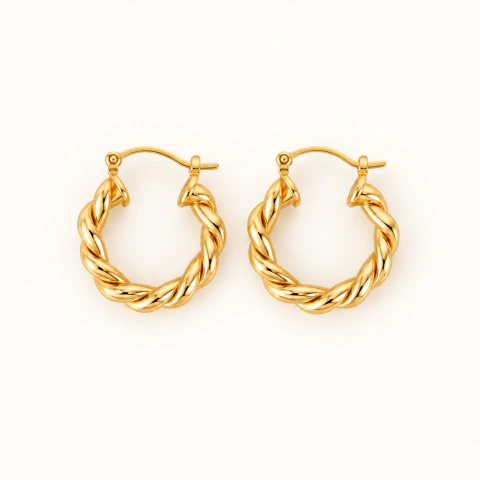Brinco Argola Sienna M - Banho de Ouro 18K