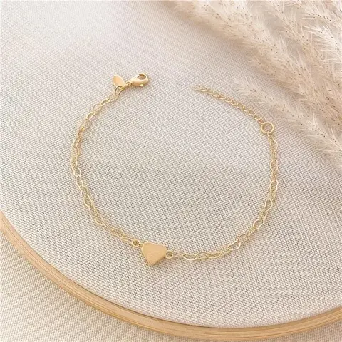 Pulseira Elos e Corações — Banho de Ouro 18K